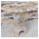Large Stone Mortar with Decorative Grooves