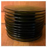 11 Green Glass Plates