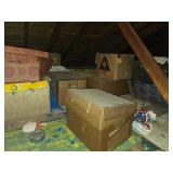 Attic Lot of Miscellaneous Cardboard Boxes