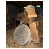 Basement Contents w/ Lumber, Pipes, Decor