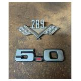 Vtg Car Emblems: 289 & 5.0
