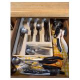 Drawer of Mixed Kitchen Utensils