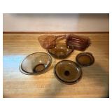 Pyrex Vtg Amber Glass Bakeware Set