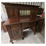 Antique Victorian Style Wood Sideboard w/Mirror