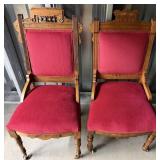 Pair Victorian Eastlake Walnut Parlor Chairs