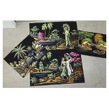 4 Southeast Asian Velvet Paintings