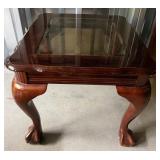 Traditional Dark Wood Accent Table w/ Glass