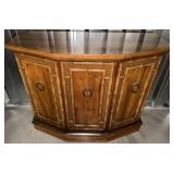 Wood Cabinet w/ Faux Bamboo Detailing