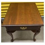 Queen Anne Style Cherry Side Table w/ Drawer
