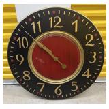 Large Wall Clock w/ Gold Accents and Red Center