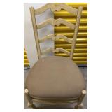 Wood Ladder Back Chair w/Upholstered Seat