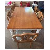 Dining Table w/Cane Back Chairs