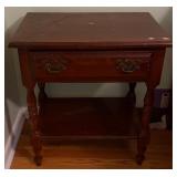 Wooden Side Table w/ Drawer and Shelf