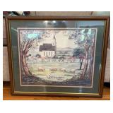 Church Scene Framed Print w/ Psalm 23:1