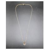 14K Gold 20" Necklace with "J" Pendant