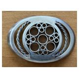 Silver Tone Metal Belt Buckle w/ Cutout Design