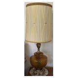 Amber Glass Table Lamp w/ 42" Height and 20"