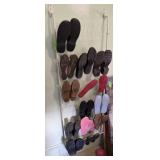 60" Metal Shoe Rack w/ Assorted Shoes