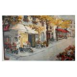 Parisian Street Scene Painting, 36" x 22"