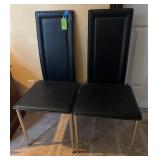 Black Faux Leather and Chrome Chairs