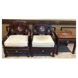 Antique Mother of Pearl Inlaid Chinese Rosewood