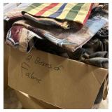 Two Boxes of Assorted Fabric with Patterns and Fil