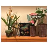 Artificial Plants, Fish Figurine, and Butterfly Ar