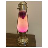 Lava Lamp with Brass-Like Finish, 18 Inches
