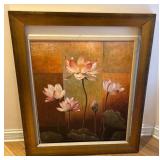 Print of Lotus Flowers, 41" x 48" with frame