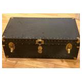 Black Wooden Trunk With Brass Hardware