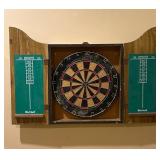 Harvard Dartboard in Wooden Cabinet with Darts