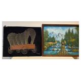 Covered Wagon String Art and Framed Mountain Lands