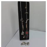 24' Sterling Necklace With 5 Sterling Charms