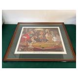 Vtg Print of Dogs Playing Pool 28ï¿½x21.5ï¿½