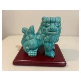 Turquoise Ceramic Foo Dog Figurine 7ï¿½x4ï¿½x6.5