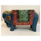 Hand-Painted Wooden Elephant Box 11ï¿½x4ï¿½x7ï¿½