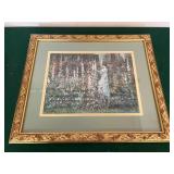 Framed Artwork With Gold Trim 16ï¿½x13.5ï¿½