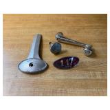 Vtg Car Door Handle and Badge