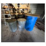 Metal and Plastic Storage Bins w/seed