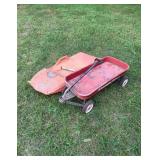 Vtg Roadmaster Wagon and Sled