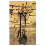 Brass and Iron Fireplace Set
