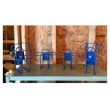 Six Blue Wall-Mount Racks