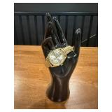Vtg Pierre Jacquard Gold Tone Watchï¿½7.25ï¿½ round