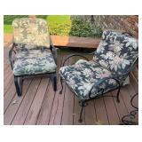 Pair Metal Patio Chairs w/ Cushions
