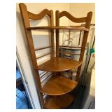 Wood Corner Shelf Unit w/ Four Shelves