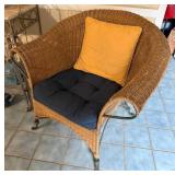 Wicker Armchair w/ Metal Legs