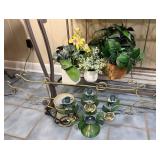 Decorative Faux Plants w/ Wall Plate Holder