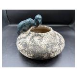 Pottery Vase w/ Blue Birds