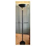 Black Metal Torchiere Floor Lamp, 72" Tall