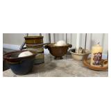 Studio Pottery Bowls and Candle Hold